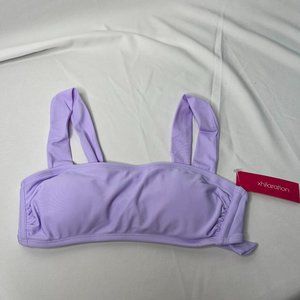 NEW Junior's Xhilaration Square Neck Bralette Bikini Top Lavender M (4-6)